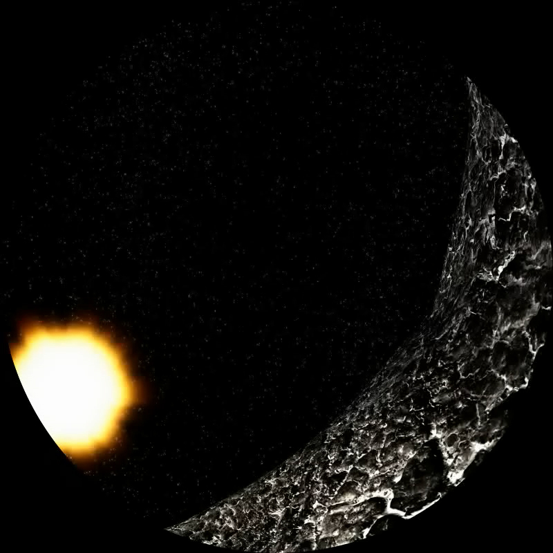 Αναπαράσταση κομήτη για προβολή σε θόλο